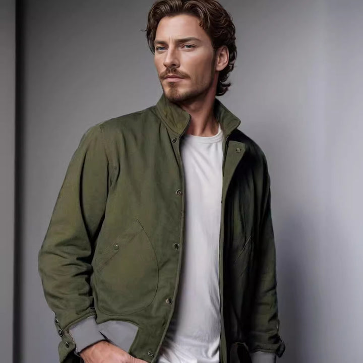 Herren lässige und bequeme Sportjacke mit hohem Kragen und praktischen Taschen Echoarchiv