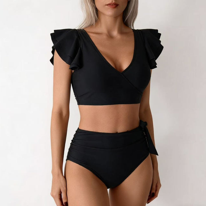 Damen Hochtailliertes Bikini-Set mit Rüschendetails Echo Archiv