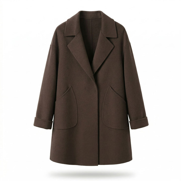 Damen Eleganter Wollmantel mit weit geschnittenem Design Echo Archiv