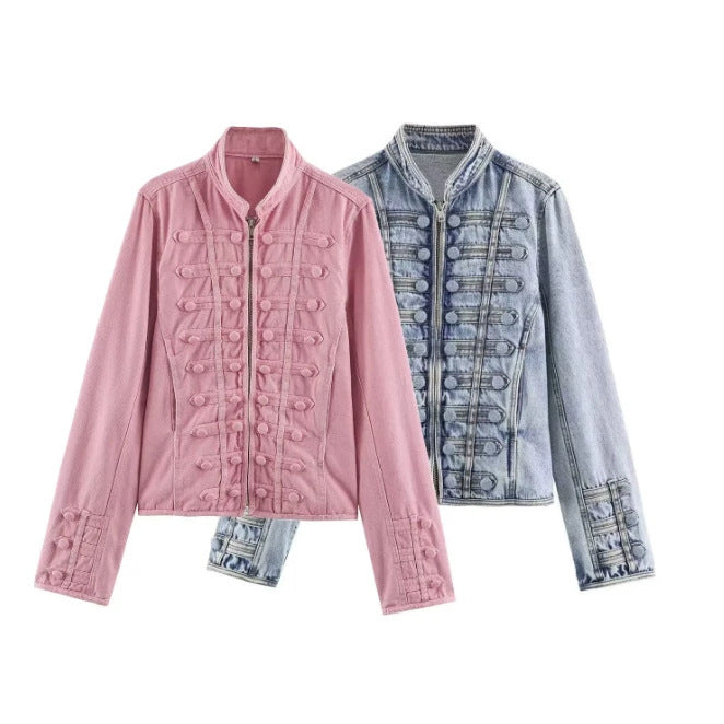 Damen Taillierte Kurzjacke im historischen Uniformstil mit Stehkragen Echo Archiv
