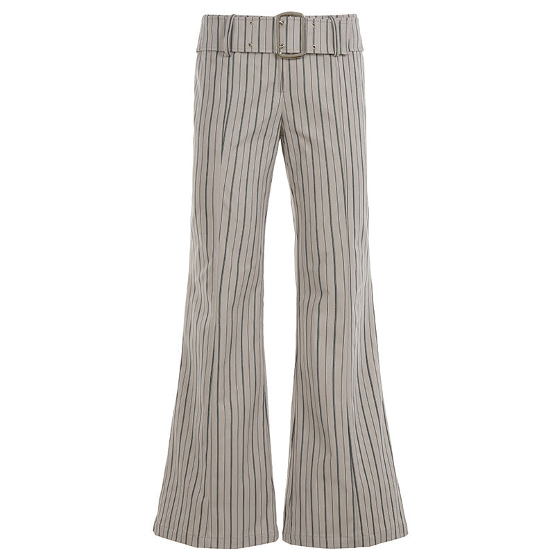 Damen Flared Hose mit eleganten Streifen und tailliertem Schnitt Echo Archiv