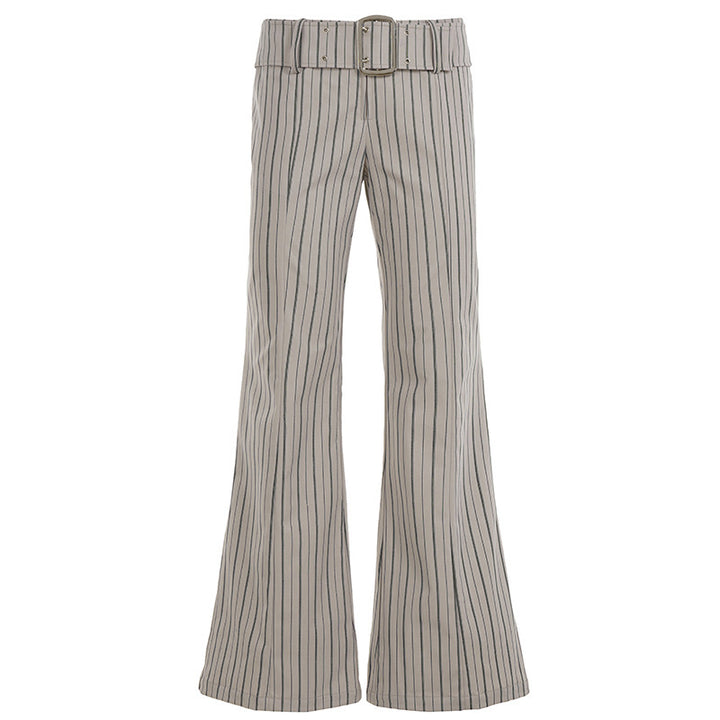 Damen Flared Hose mit eleganten Streifen und tailliertem Schnitt Echo Archiv