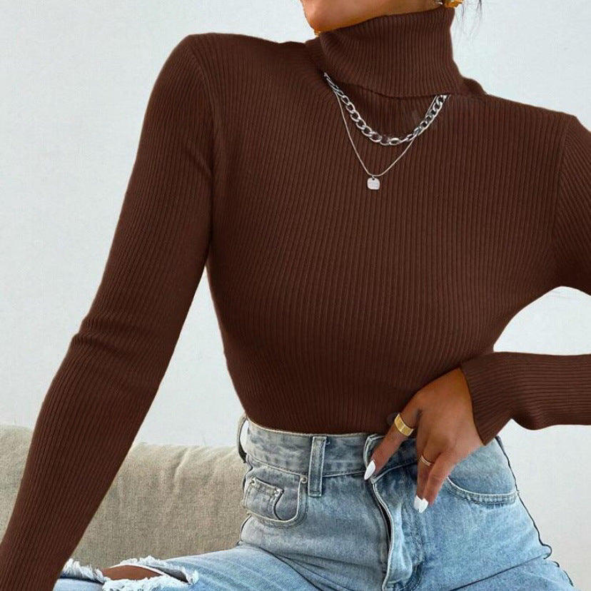 Damen Eleganter Rollkragenpullover mit feiner Rippstruktur Echoarchiv