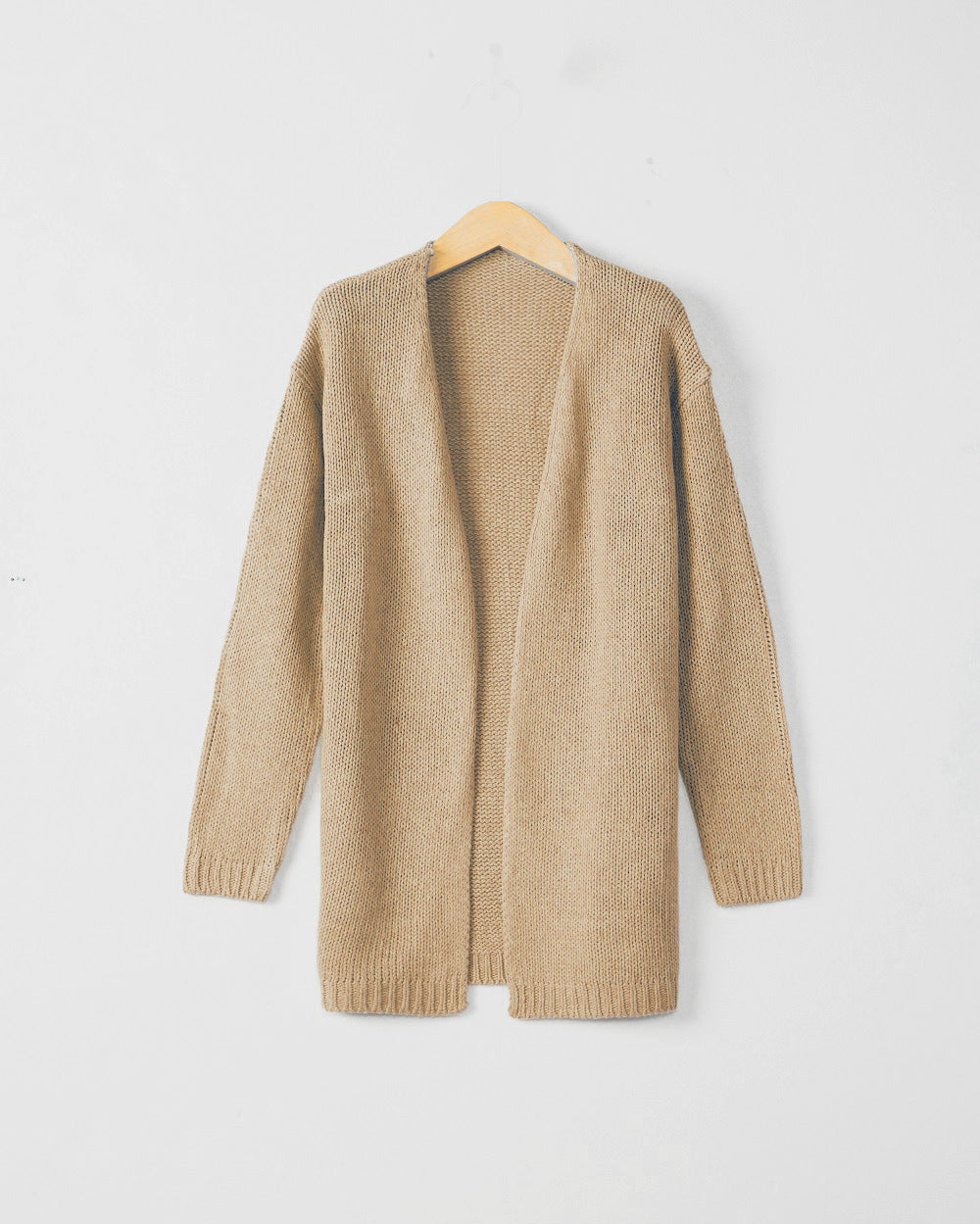 Damen Longline Strickcardigan ohne Verschluss mit offener Front und feiner Rippkante Echo Archiv