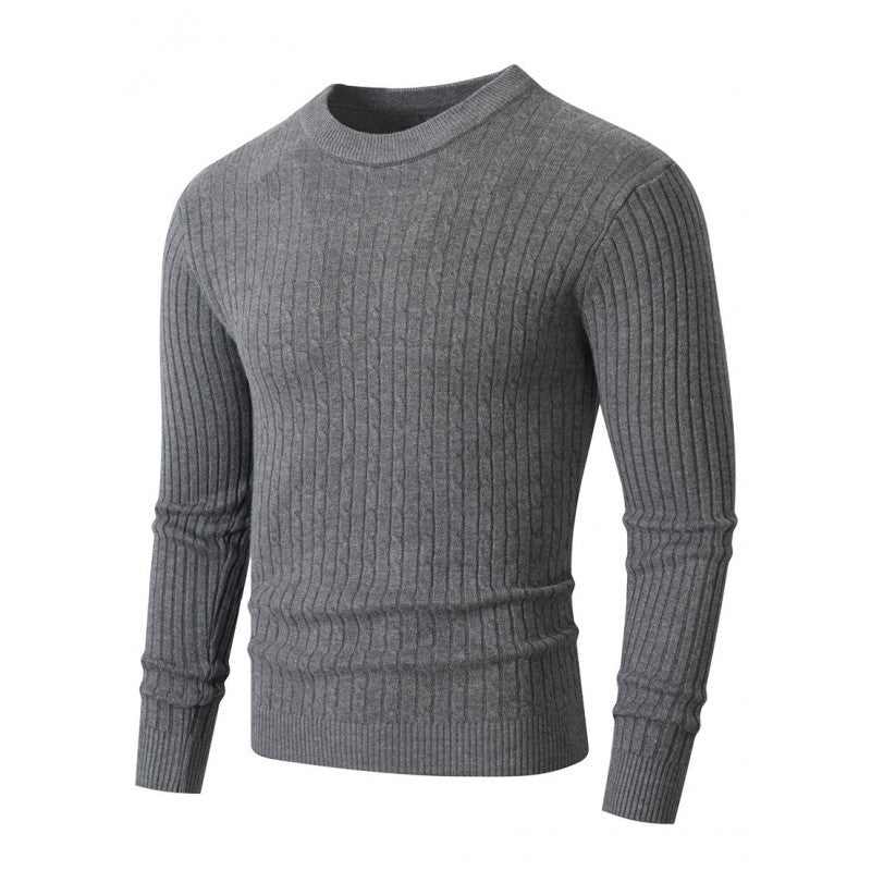 Herren Merino-Mix Feinstrickpullover mit Zopfmuster, Rippbündchen und schmaler Silhouette Echo Archiv