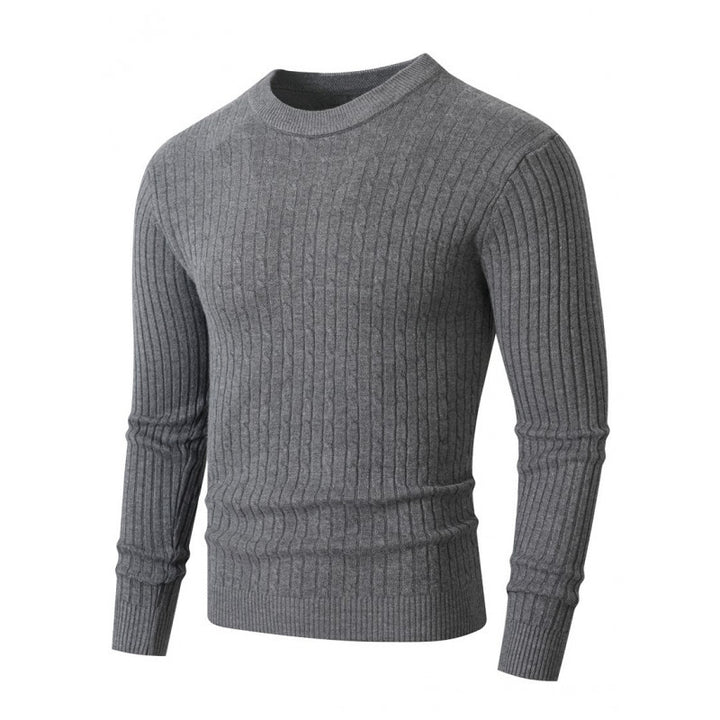 Herren Merino-Mix Feinstrickpullover mit Zopfmuster, Rippbündchen und schmaler Silhouette Echo Archiv