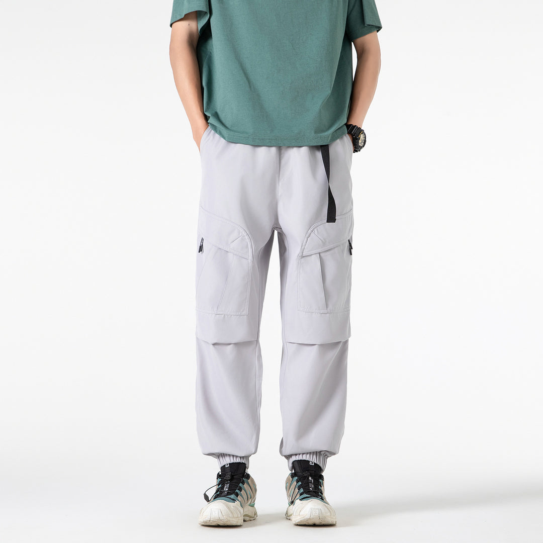 Herren Weite technische Cargo-Joggerhose mit elastischem Tunnelzugbund und Mehrfachtaschen Echo Archiv
