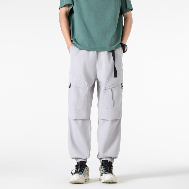 Herren Weite technische Cargo-Joggerhose mit elastischem Tunnelzugbund und Mehrfachtaschen Echo Archiv