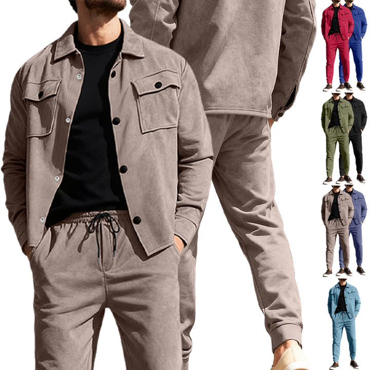 Herren nan Shirtjacke mit Pattentaschen und gerade geschnittene Chinohose Echo Archiv