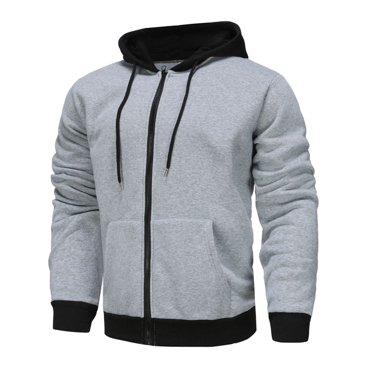 Herren Zip-Hoodie mit Kontrastfarbe und Kängurutasche Echoarchiv