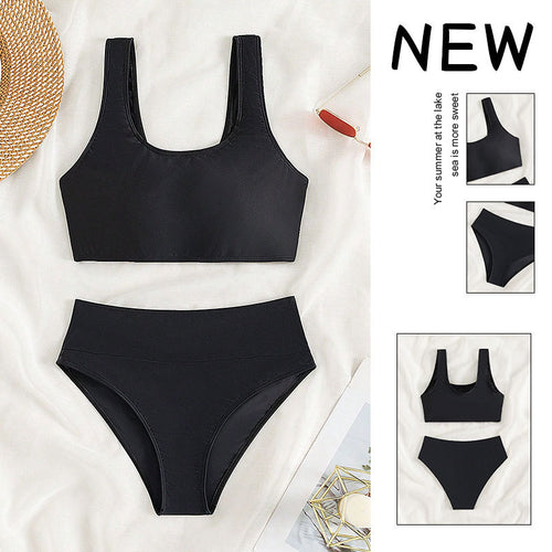 Damen Sport-Bikini mit hochtailliertem Slip und breiten Trägern Echo Archiv