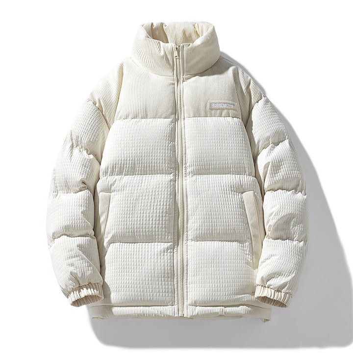 Herren Wattierte Cordoptik Steppjacke mit hohem Stehkragen und Thermofutter Echoarchiv