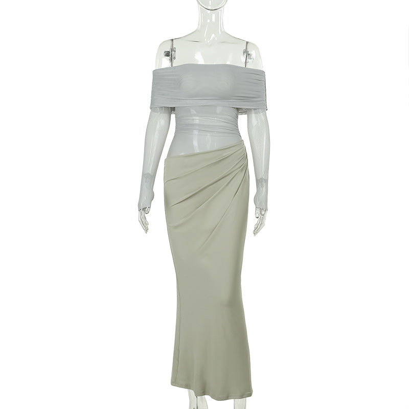 Damen Off-Shoulder Wickelkleid mit Rüschendetails Echo Archiv