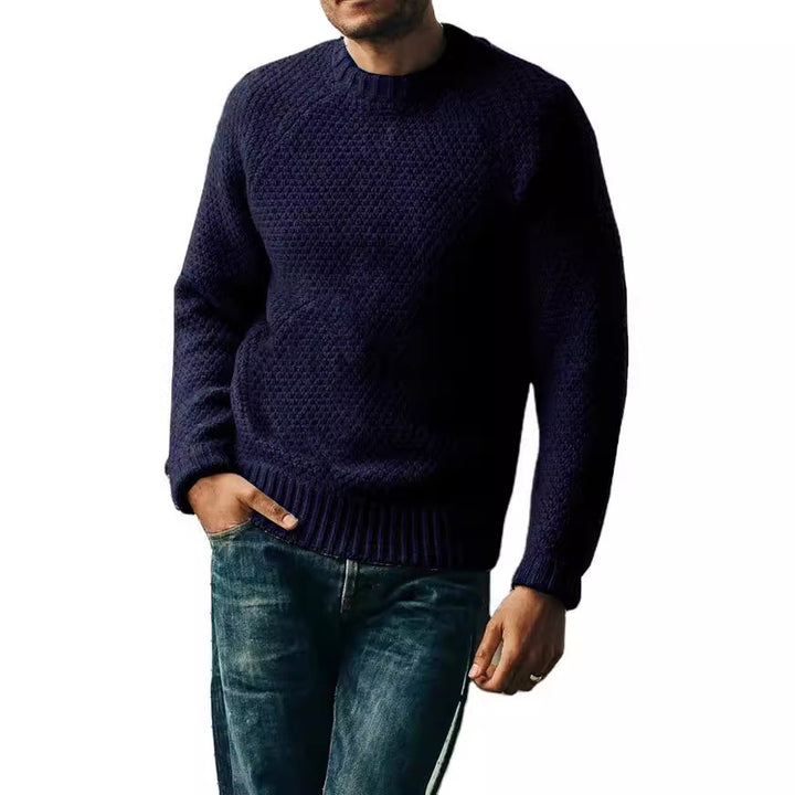 Herren Raglan-Strukturpullover mit Wabenstruktur und Rippbündchen Echo Archiv