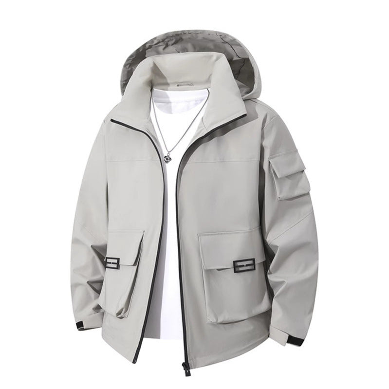 Herren Technische Utility-Kapuzenjacke mit Mehrfach-Pattentaschen und windabweisendem Softshell Echo Archiv