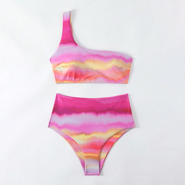 Damen Hochtaillierter Bikini mit asymmetrischem Oberteil Echo Archiv