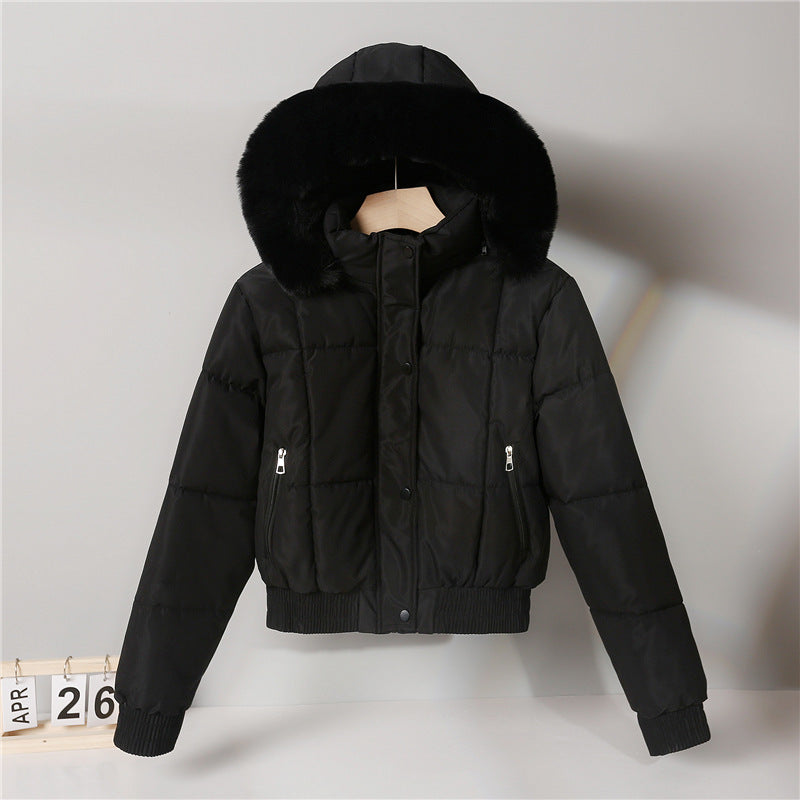 Damen nan gesteppte Bomberjacke mit Kapuze und Kunstfellbesatz Echo Archiv
