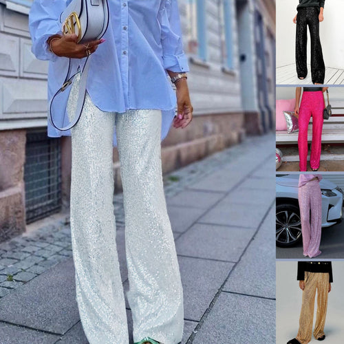 Damen Glamouröse Pailletten-Hose Echoarchiv