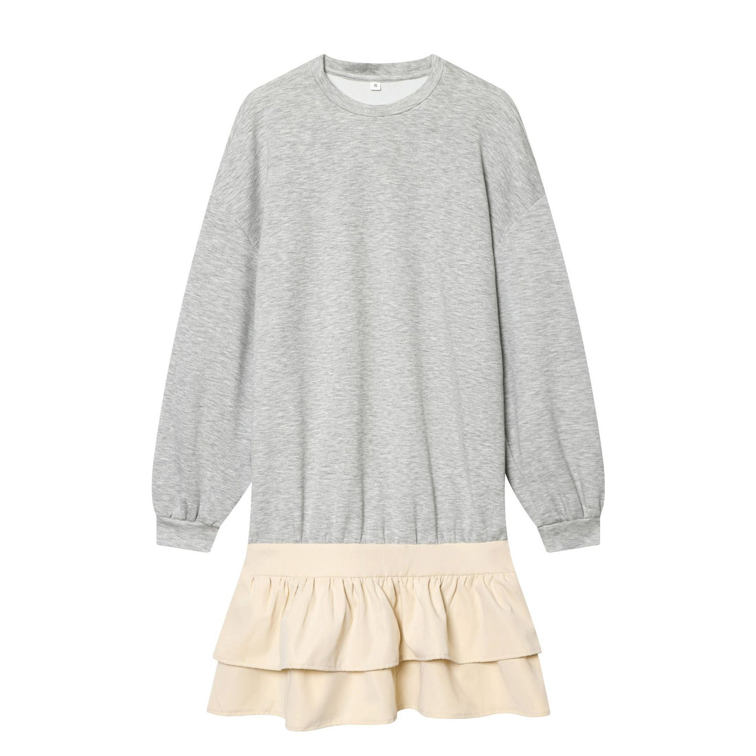 Damen Sweatshirt‑Kleid mit Stufenvolants und lockerem Oversize‑Schnitt Echoarchiv