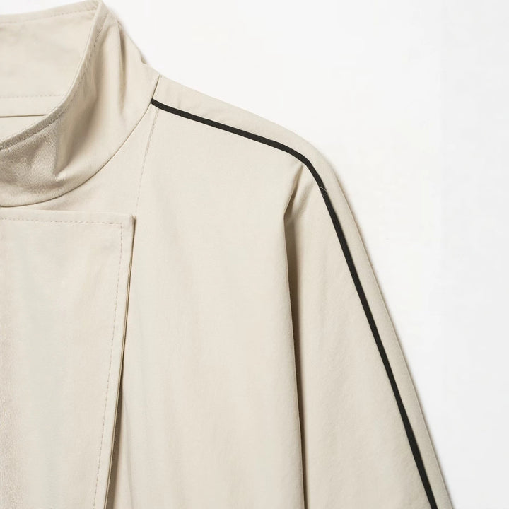 Damen Cropped-Bomberjacke im Boxy‑Schnitt mit Stehkragen, elastischem Saum und Kontrastpaspel Echoarchiv