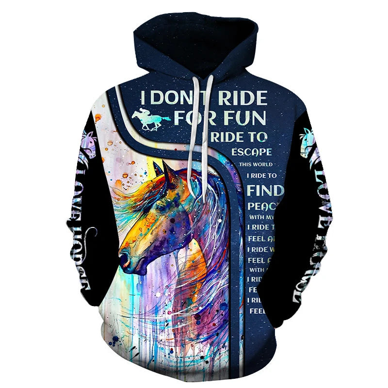 Unisex Kapuzenpullover mit kreativem Wolfsmotiv Echoarchiv