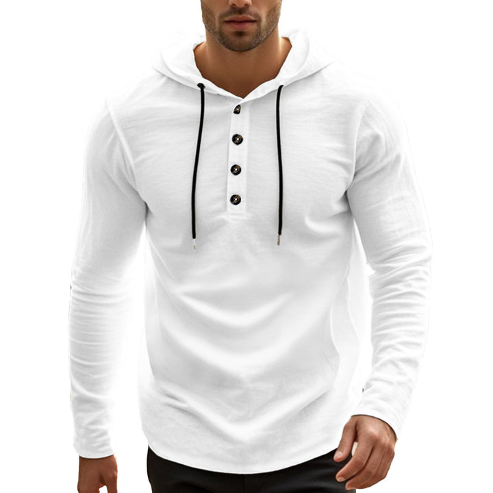 Herren sportlicher Hoodie mit Knopfleiste und funktionalen Taschen Echoarchiv