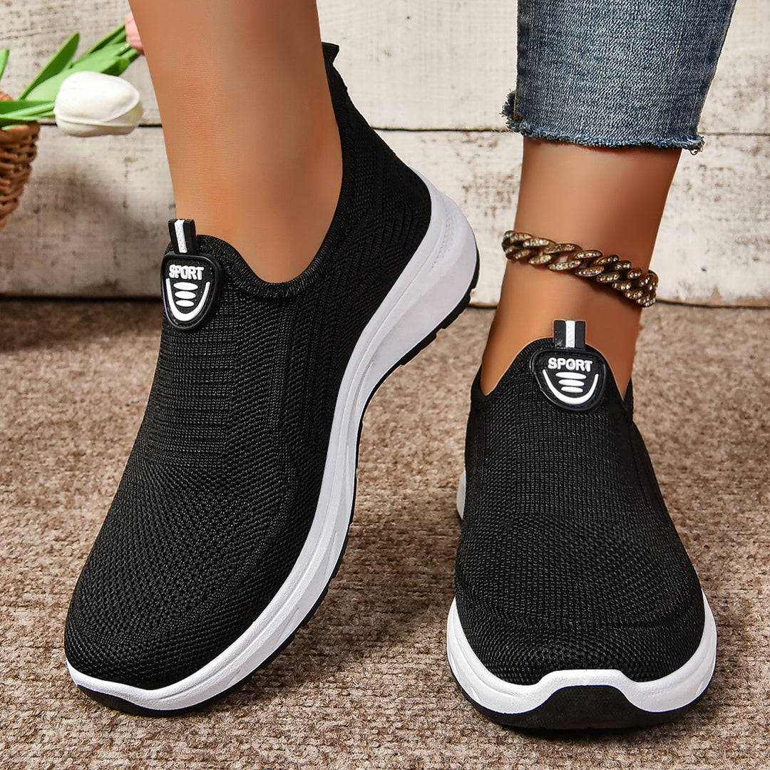 Damen nan gestrickter Slip-On Komfort-Walking-Sneaker mit sockenähnlichem Einstieg und dämpfender Memory-Komfortsohle Echo Archiv