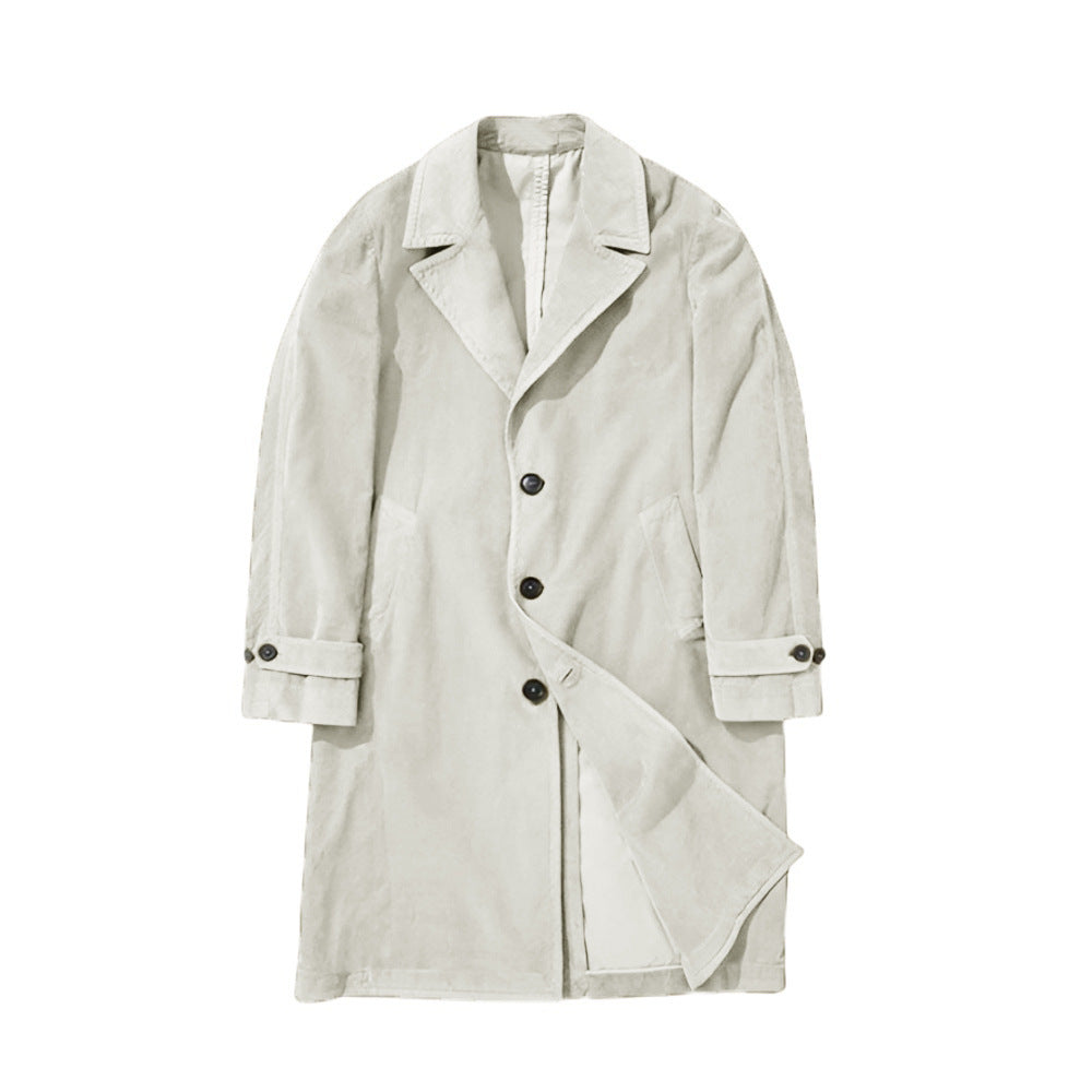 Herren eleganter Trenchcoat aus hochwertigem Gewebe mit praktischen Taschen Echoarchiv