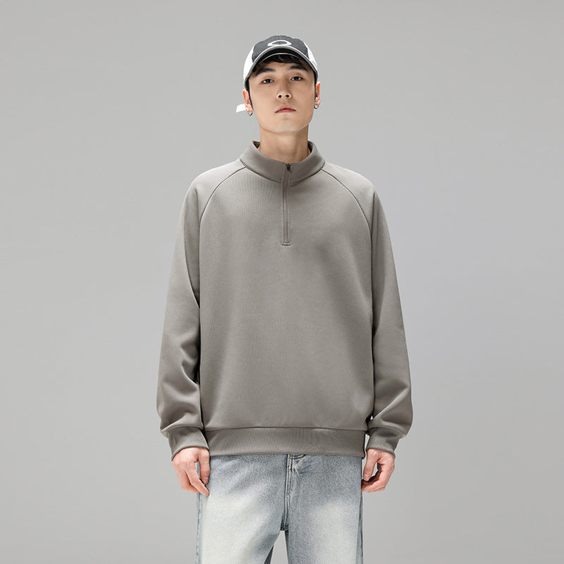 Herren Halbzip‑Sweatshirt mit Stehkragen und kontrastseitigen Einsätzen Echo Archiv