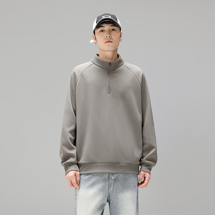 Herren Halbzip‑Sweatshirt mit Stehkragen und kontrastseitigen Einsätzen Echo Archiv