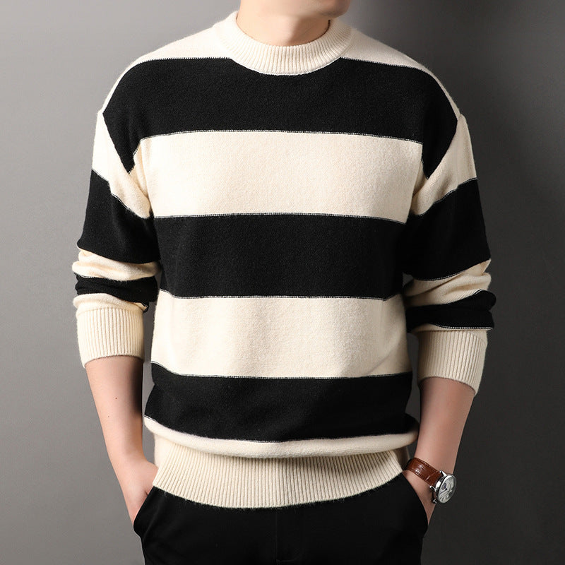 Herren Strickpullover mit schickem Streifenmuster und modernem Schnitt Echoarchiv