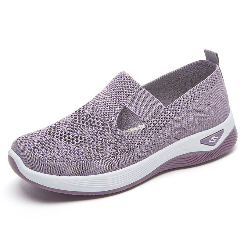 Damen nan leichter gestrickter Slipper-Sneaker mit elastischem Mittelriemen und ergonomischer Memory-Komfortsohle Echo Archiv