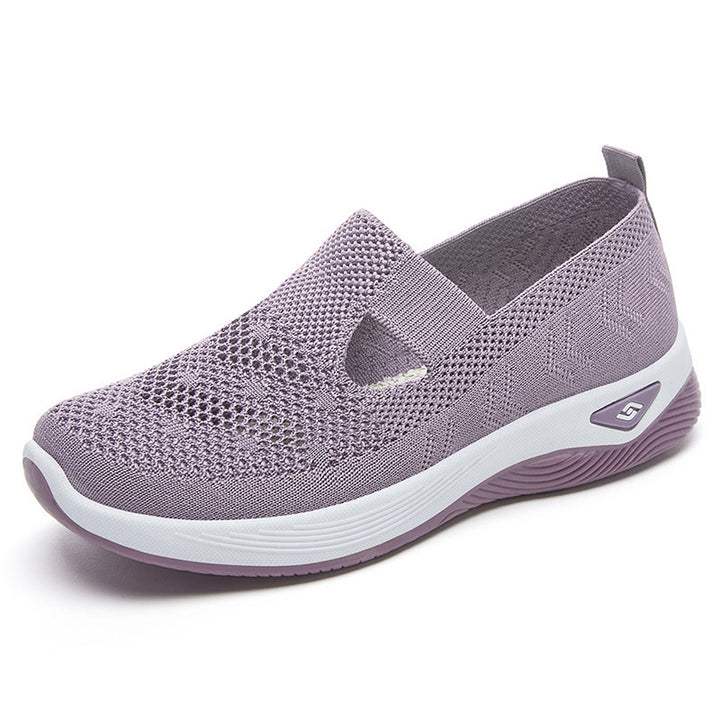 Damen nan leichter gestrickter Slipper-Sneaker mit elastischem Mittelriemen und ergonomischer Memory-Komfortsohle Echo Archiv