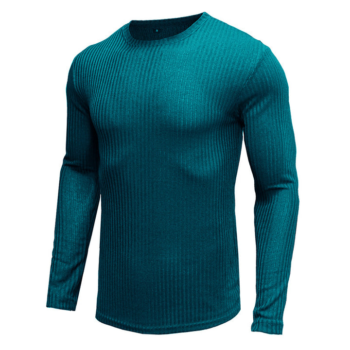 Herren Rippstrick Langarmshirt mit Rundhalsausschnitt Echoarchiv