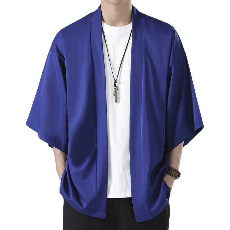 Herren nan kimonoartige Kurzjacke im Oversize-Stil mit offenem Schnitt und weichem Fall Echo Archiv