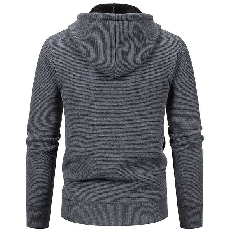 Herren moderne Kapuzenjacke mit strukturierter Oberfläche und weichem Innenfutter Echoarchiv