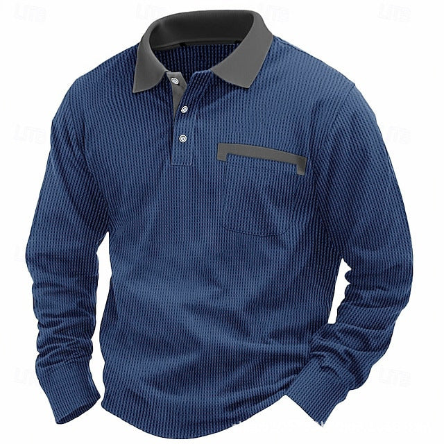 Herren Poloshirt mit strukturiertem Stoff und eleganter Kante Echoarchiv