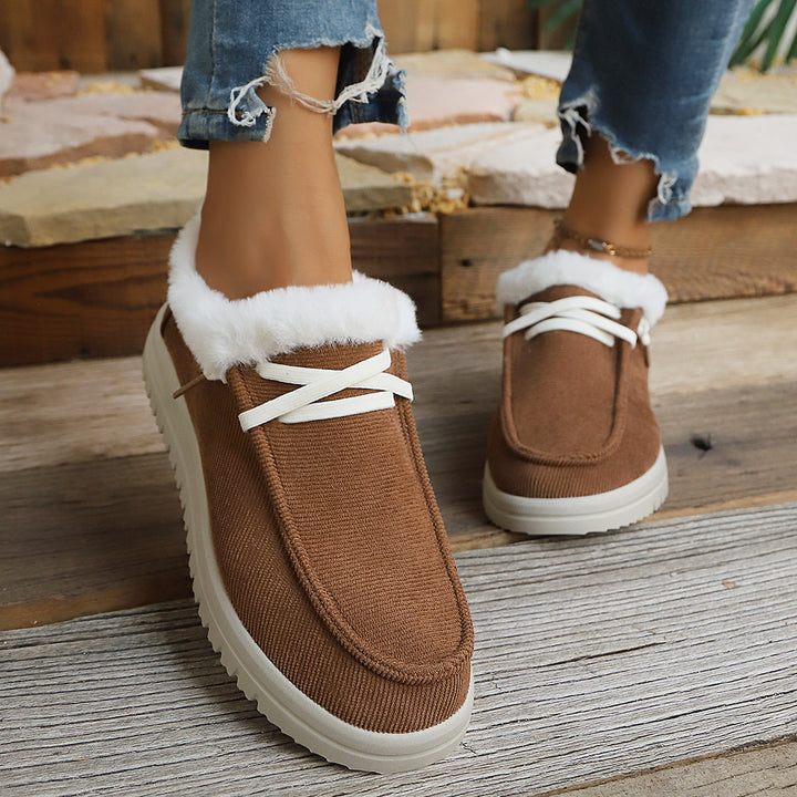Damen Gefütterte Slip-On-Pantoletten mit Teddyfutter und profilierter Plateau-Sohle Echo Archiv