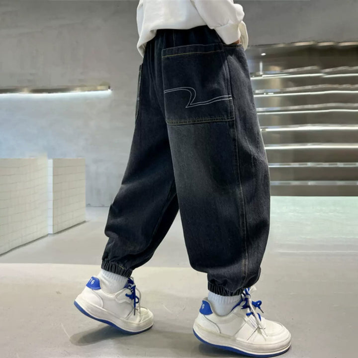 Unisex lässige Baggy-Jeans mit Gummizug Echo Archiv