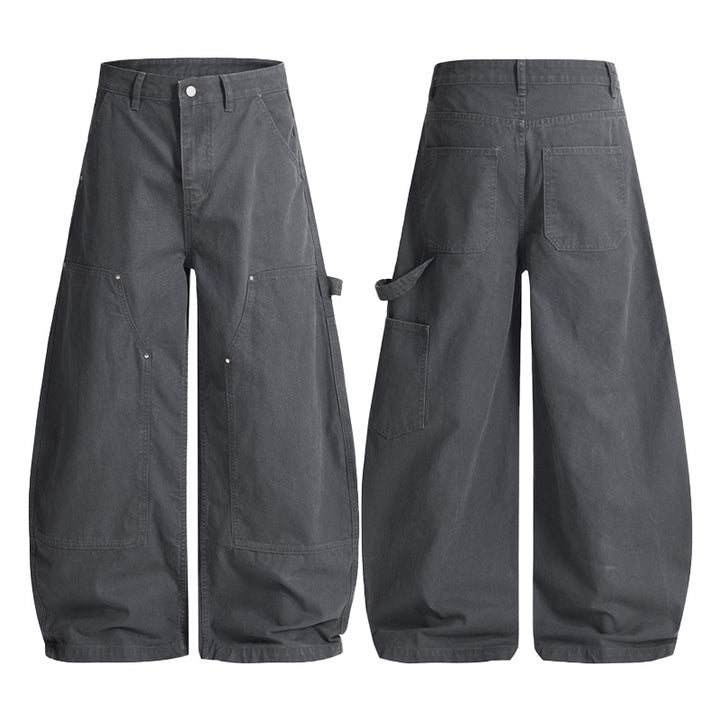 Herren Ultraweite Workwear-Palazzohose aus robustem Baumwoll-Twill mit Kniepaneelen und Werkzeugschlaufe Echo Archiv