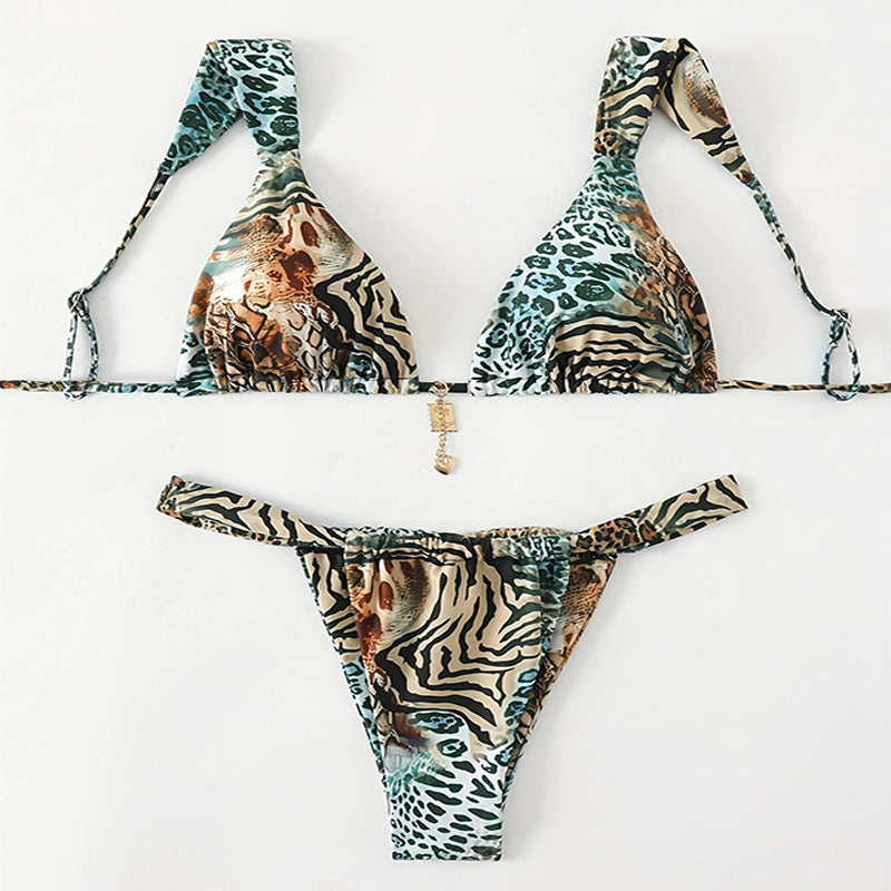 Damen Triangel-Bikini mit verspieltem Patchwork-Muster Echo Archiv