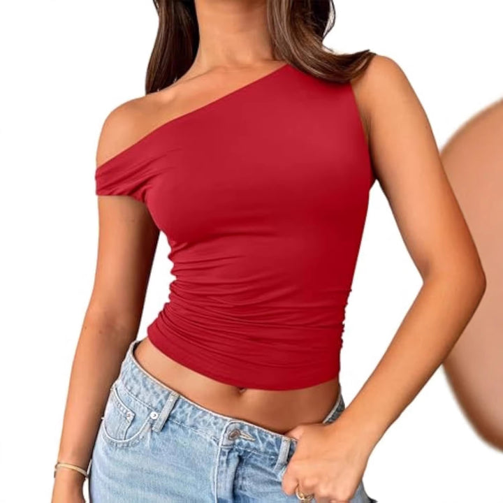 Damen asymmetrisches Oberteil mit Raffung Echo Archiv