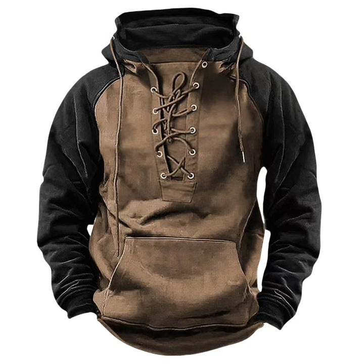 Herren lässiger Kapuzenpullover mit modernem Schnürdesign Echoarchiv