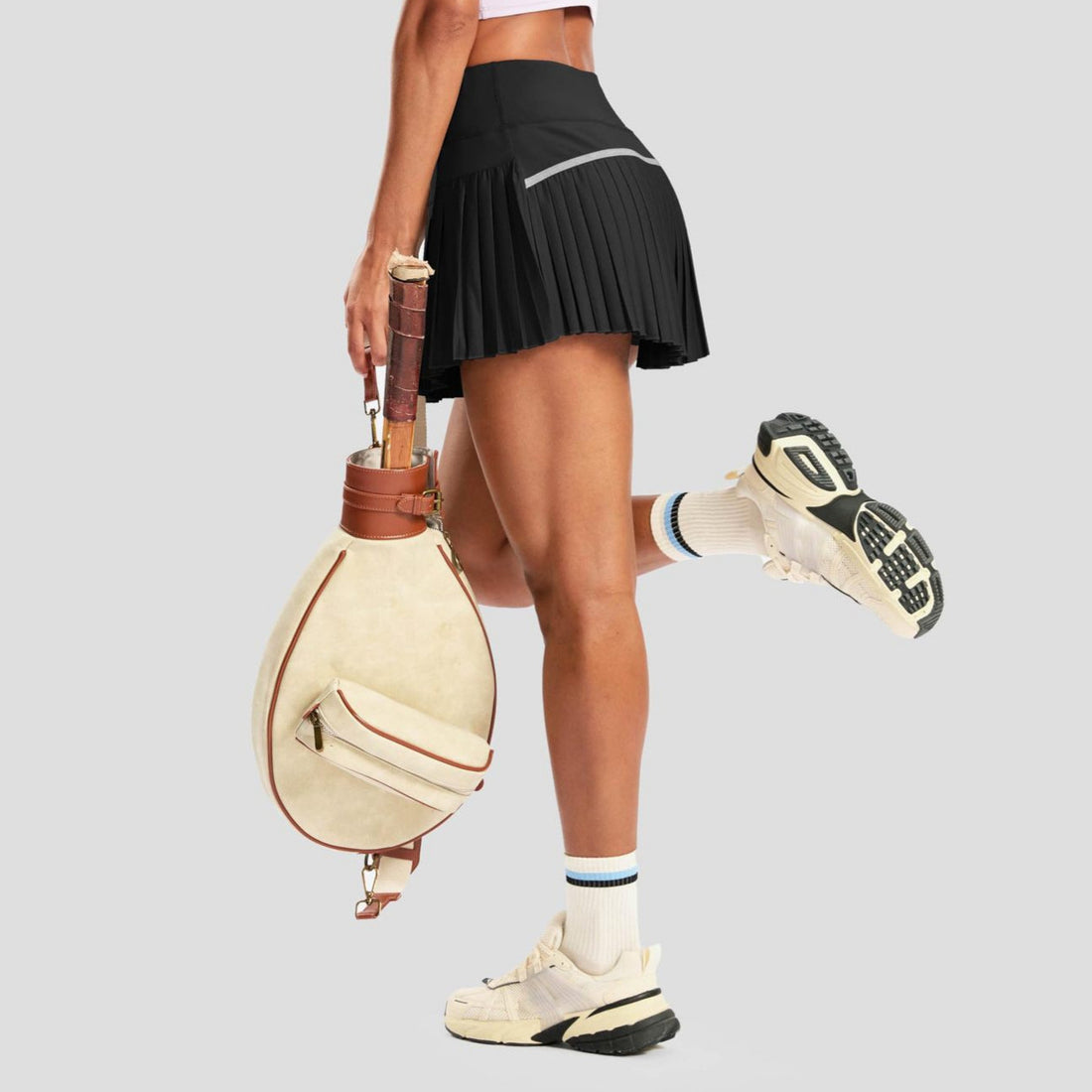 Damen Sportlicher Plisseerock mit integrierten Shorts – Rosévia