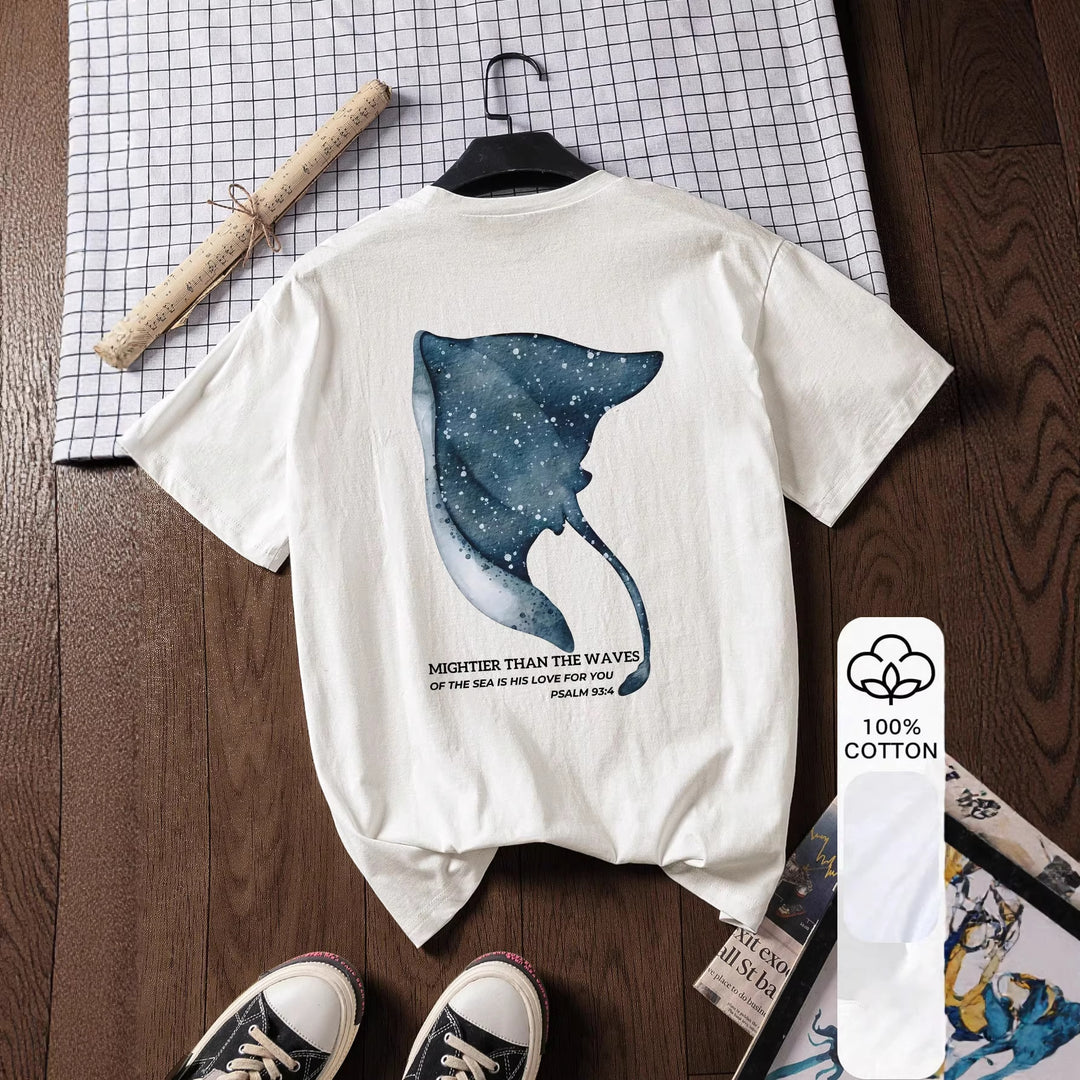 Damen T-Shirt mit kreativem Motiv und inspirierendem Schriftzug Echo Archiv