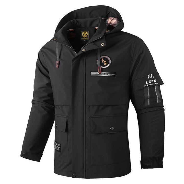 Herren nan urbaner Softshell-Parka mit Kapuze, verdecktem Zweiwege-Reißverschluss und Ärmeltasche Echo Archiv