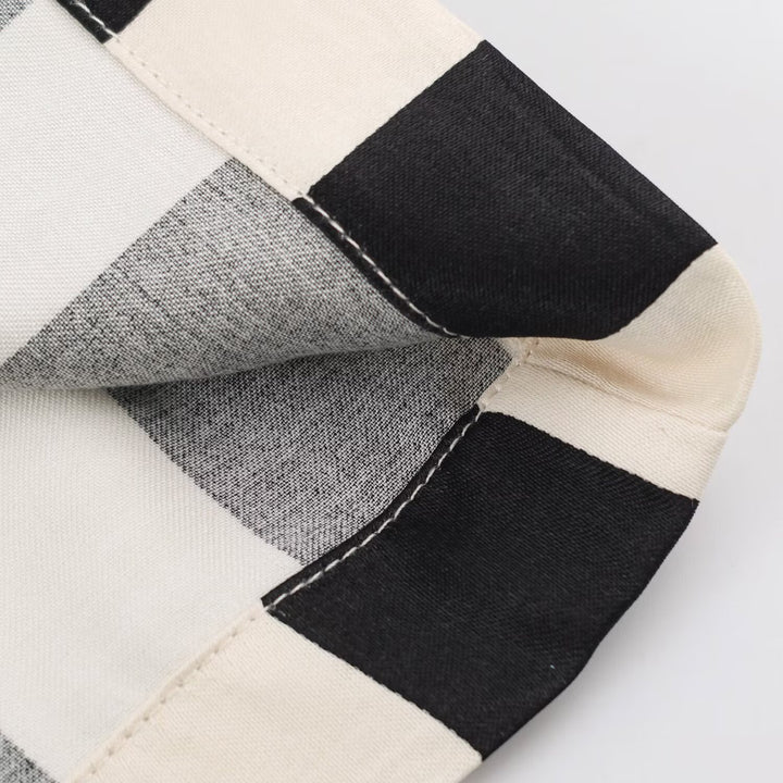 Damen Weite Palazzo-Hose mit vertikalen Streifen und elastischem Bund Echoarchiv