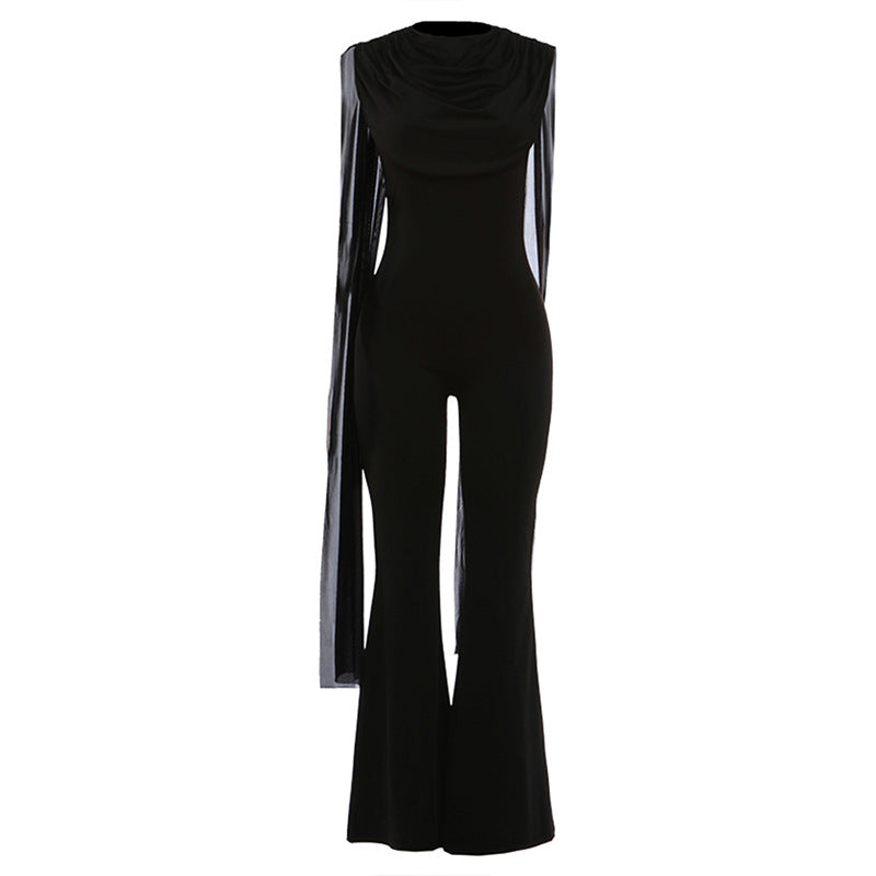 Damen Eleganter Jumpsuit mit Drapierung und weiter Beinführung Echo Archiv