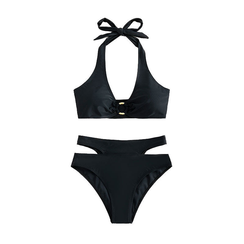 Damen Triangel-Bikini mit hohem Bund und cut-out Details Echo Archiv