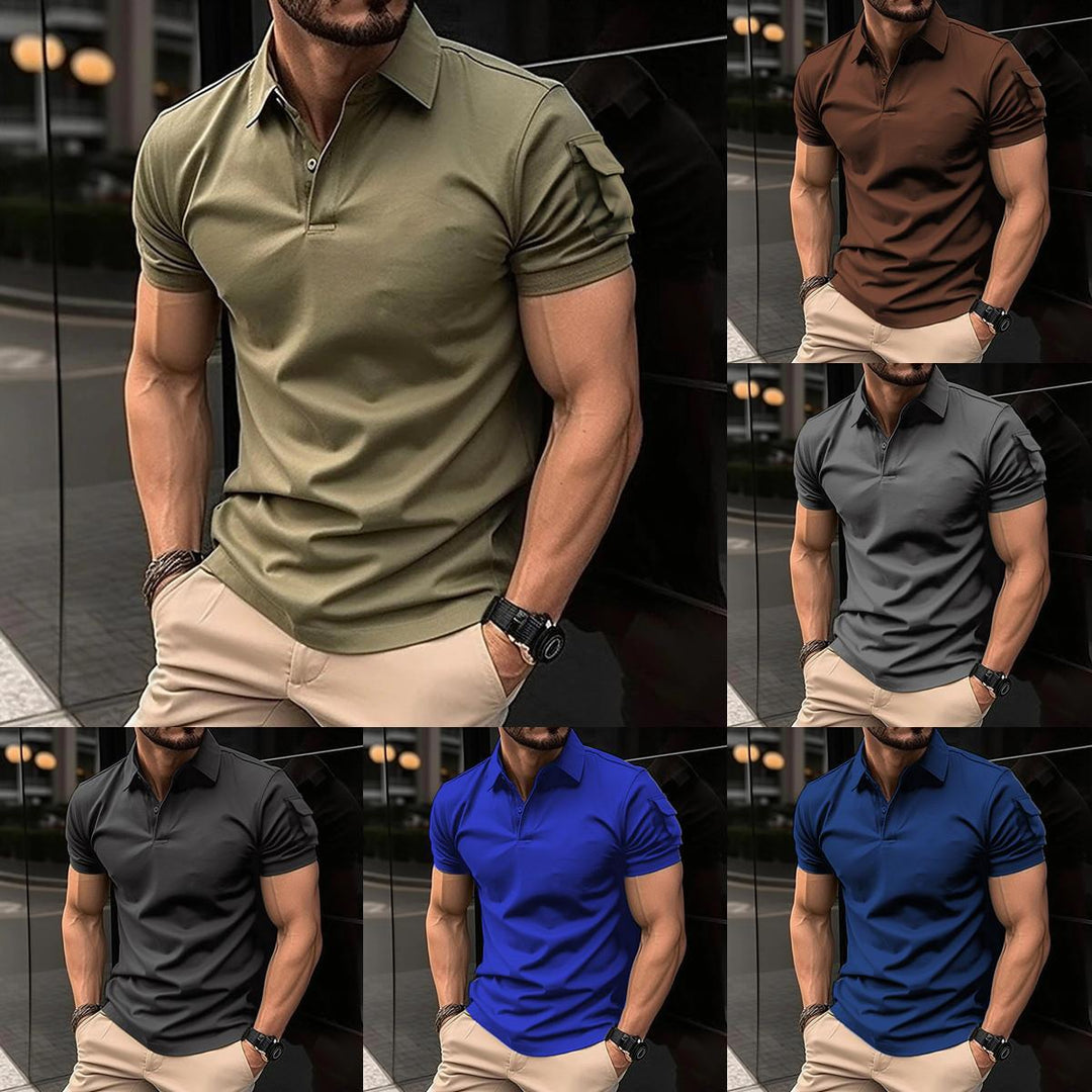 Herren Poloshirt mit funktionalen Ärmeln und sportlichem Schnitt Echoarchiv